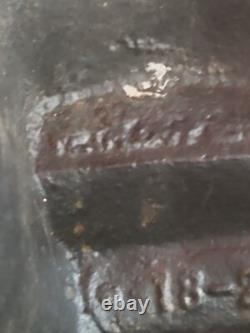 Rare 1957 Solid Cast Iron Foundry Marked Door Stop Bullfrog On Lily Pad 14 Lbs