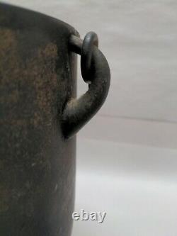 Rare Antique 18th C. Cast Iron Bean Pot With Lid
