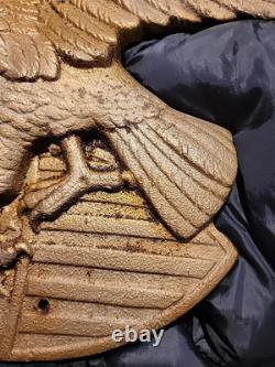 Rare Antique Cast Iron Eagle and Shield Wall Hanging Patriotic 13 X 11 15 lbs