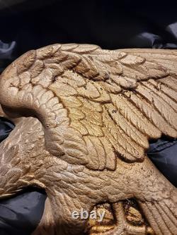 Rare Antique Cast Iron Eagle and Shield Wall Hanging Patriotic 13 X 11 15 lbs