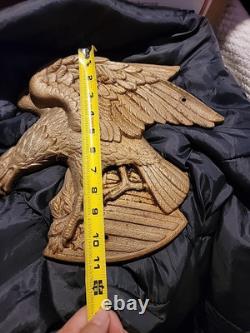 Rare Antique Cast Iron Eagle and Shield Wall Hanging Patriotic 13 X 11 15 lbs