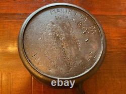 Rare Antique MARIETTA PA MH & E Co. 3-13 Cast Iron Bean/Sauce Pan with Gate Mark