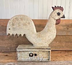 Rare Cast Iron Antique 16in Elgin Rooster Windmill Weight 10ft No2 Paint 45lbs