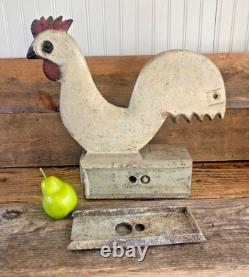 Rare Cast Iron Antique 16in Elgin Rooster Windmill Weight 10ft No2 Paint 45lbs