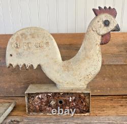 Rare Cast Iron Antique 16in Elgin Rooster Windmill Weight 10ft No2 Paint 45lbs