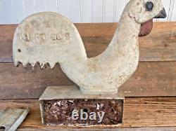 Rare Cast Iron Antique 16in Elgin Rooster Windmill Weight 10ft No2 Paint 45lbs