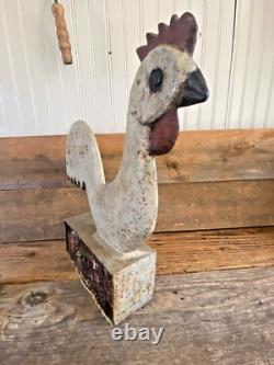 Rare Cast Iron Antique 16in Elgin Rooster Windmill Weight 10ft No2 Paint 45lbs