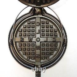 Rare Griswold CLOWS Slant Logo No. 8 Waffle Maker Advertising Cast Iron