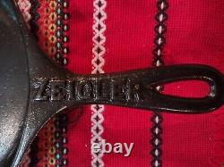 Rare No. 7 Vintage Cast Iron Southern Mystery Skillet (SMS) Advertising Zeigler