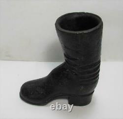 Rare Old Antique Cast Iron Boot Doorstop Ornament 4 1/4 x 5 x 1 5/8 3lbs