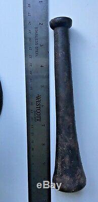 Rare Vintage Cast Iron Mortar And Pestle Apothecary Pharmacy 6lb 13oz 5 3/8 tall