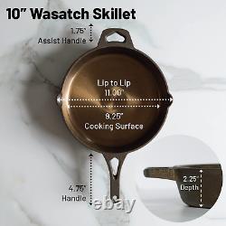 Round Wasatch Smooth Cast Iron Skillet (10 Inch), Bronze