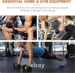 Rubber Coated Dumbbells Pair 25 lbs Cast Iron Non-slip Grip