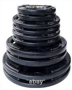 Rubber Coated Tri-Grip 2 Olympic Weight Plates 2.5/5/10/25/35/45 lbs Pairs