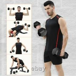 Rubber Hex Dumbbell CAP Hand Weight 10,20,30,50,100LB Home Gym Fitness Traini