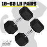 Rubber Hex Dumbbell Pairs Free Weights Home Gym Cast Iron Strength Training New