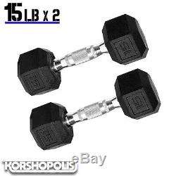Rubber Hex Dumbbells 10-60 lb PAIRS Free Weights Home Gym Exercise Training NEW