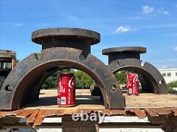 SALVAGE DUCTILE/CAST IRON ARCHED PIPE FITTINGS RUST FLANGE MUELLER 115 Lbs Each