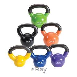 SET OF 6 Body-Solid Vinyl Coated Cast Iron Kettlebells 5lb to 30lb (105lbs)