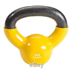 SET OF 6 Body-Solid Vinyl Coated Cast Iron Kettlebells 5lb to 30lb (105lbs)