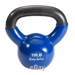 SET OF 6 Body-Solid Vinyl Coated Cast Iron Kettlebells 5lb to 30lb (105lbs)