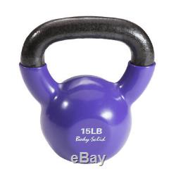 SET OF 6 Body-Solid Vinyl Coated Cast Iron Kettlebells 5lb to 30lb (105lbs)