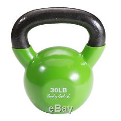 SET OF 6 Body-Solid Vinyl Coated Cast Iron Kettlebells 5lb to 30lb (105lbs)