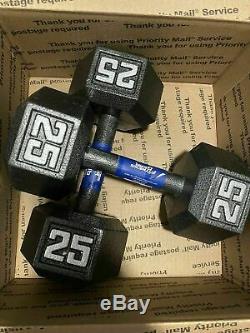 SHIPS NOW! Set OF Fitness Gear Dumbbells CAST IRON 25 lb Set of (2) BRAND NEW