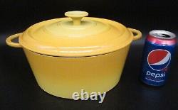 STAUB BASIX #26 French Cast Iron Yellow Enameled 4.5 QT Round Dutch Oven France