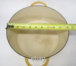 STAUB BASIX #26 French Cast Iron Yellow Enameled 4.5 QT Round Dutch Oven France