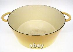 STAUB BASIX #26 French Cast Iron Yellow Enameled 4.5 QT Round Dutch Oven France