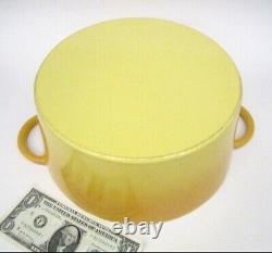 STAUB BASIX #26 French Cast Iron Yellow Enameled 4.5 QT Round Dutch Oven France