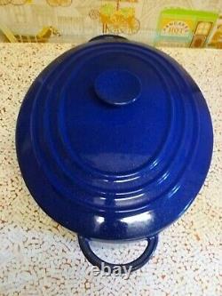 STAUB BASIX # 31 French Cast Iron BLUE Enameled 6 QT Oval Dutch Oven France