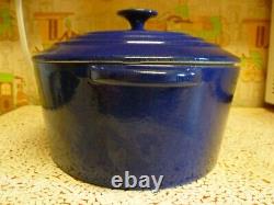 STAUB BASIX # 31 French Cast Iron BLUE Enameled 6 QT Oval Dutch Oven France