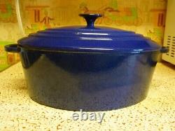 STAUB BASIX # 31 French Cast Iron BLUE Enameled 6 QT Oval Dutch Oven France