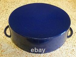 STAUB BASIX # 31 French Cast Iron BLUE Enameled 6 QT Oval Dutch Oven France