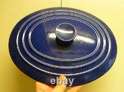 STAUB BASIX # 31 French Cast Iron BLUE Enameled 6 QT Oval Dutch Oven France