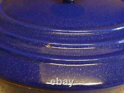 STAUB BASIX # 31 French Cast Iron BLUE Enameled 6 QT Oval Dutch Oven France