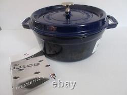 STAUB La Cocotte 24 Dark Blue Enamel Cast Iron Round Dutch Oven Made in France