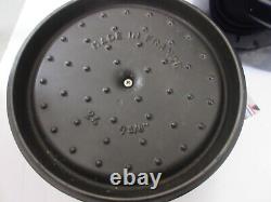 STAUB La Cocotte 24 Dark Blue Enamel Cast Iron Round Dutch Oven Made in France