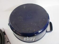 STAUB La Cocotte 24 Dark Blue Enamel Cast Iron Round Dutch Oven Made in France