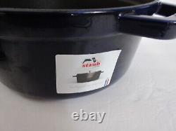 STAUB La Cocotte 24 Dark Blue Enamel Cast Iron Round Dutch Oven Made in France