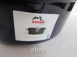 STAUB La Cocotte 24 Dark Blue Enamel Cast Iron Round Dutch Oven Made in France