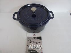 STAUB La Cocotte 24 Dark Blue Enamel Cast Iron Round Dutch Oven Made in France