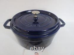 STAUB La Cocotte 24 Dark Blue Enamel Cast Iron Round Dutch Oven Made in France