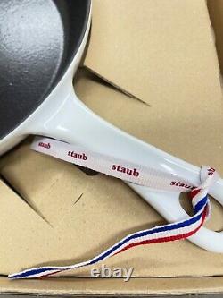 STAUB White Cast Iron 10-inch Fry Frying Pan New in Box