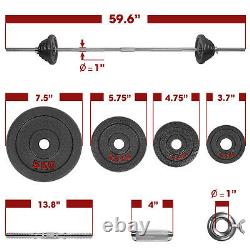 STOZM Dumbbell Set with Case 110lbs Versatile Pain Coated Set with Bar Options