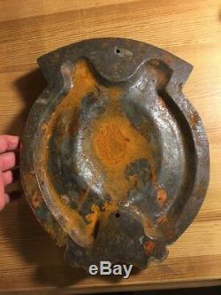 SUPER Rare CAST IRON Soviet Train Border Marker Coat of Arms 13 lb's Locomotive