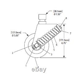 Saf Holland XA-V-350 Swivel Caster Cast Iron Wheel, 13.43 Lbs (6.09 Kg)