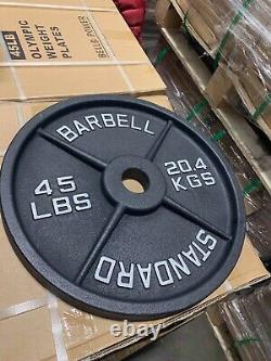 Sale! New 45LB PAIR (Total 90LB) Machined Olympic Weight Plates